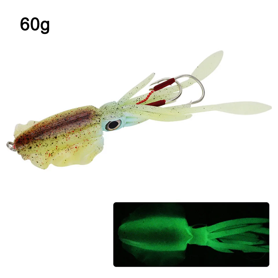 20 г/60 г большой кальмар Большой Осьминог мягкие приманки с изображением морских