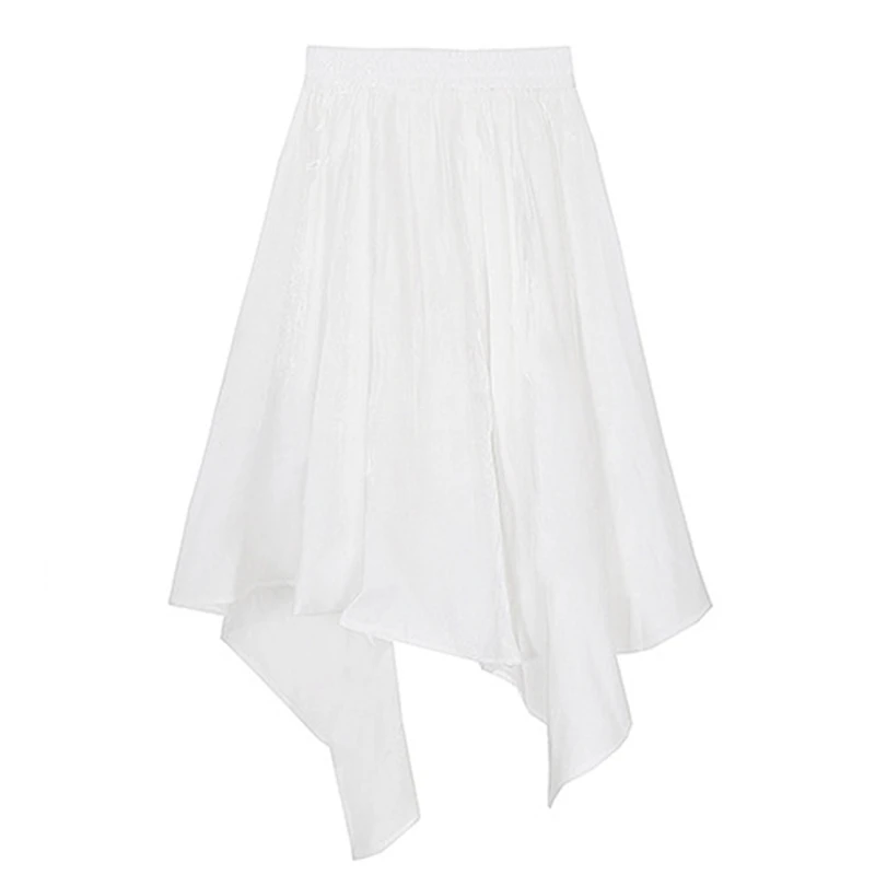 

SeeBeautiful Flower Patch Elastic High Waist Irregular Loose A-line Half-body Skirt Woman Summer Autumn 2020 New Fashion T280