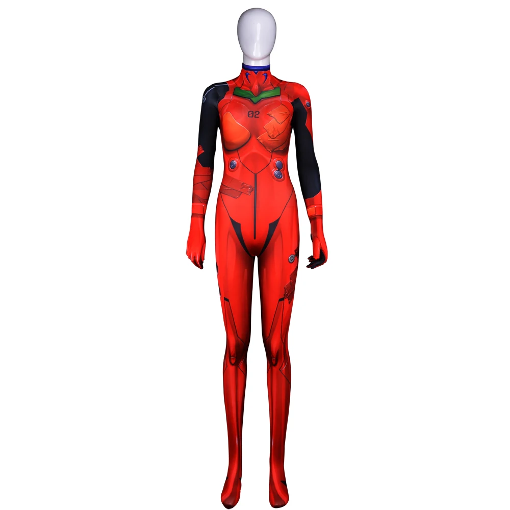 Asuka Langley Soryu костюмы на Хэллоуин для женщин косплей костюм унисекс цельный полный тело зентай костюм - Цвет: Adult
