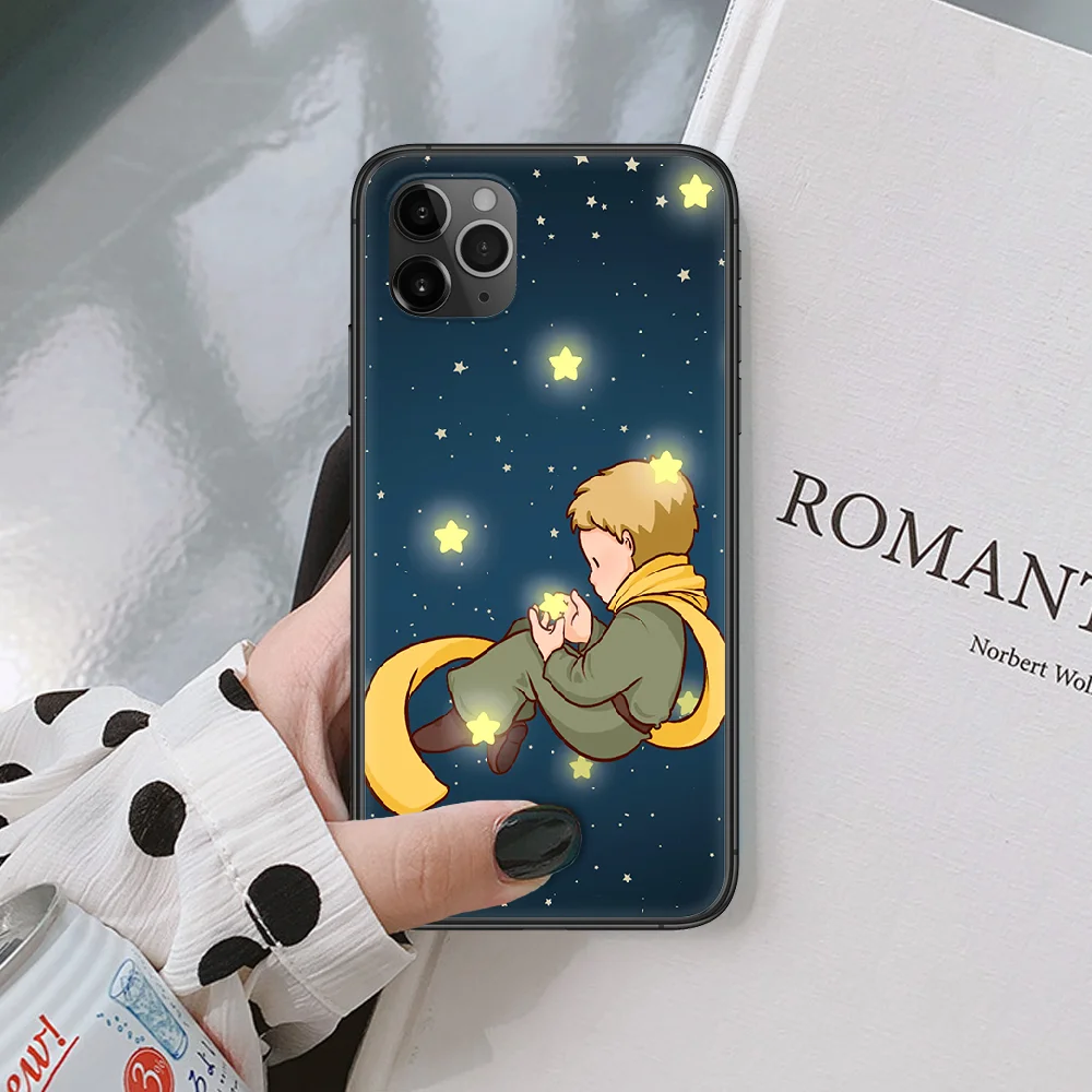 Милый мультяшный чехол Le Prince для телефона IPhone 5 6 7 8 S SE Plus X XS XR 11 12 Mini Pro Max 2020 черный