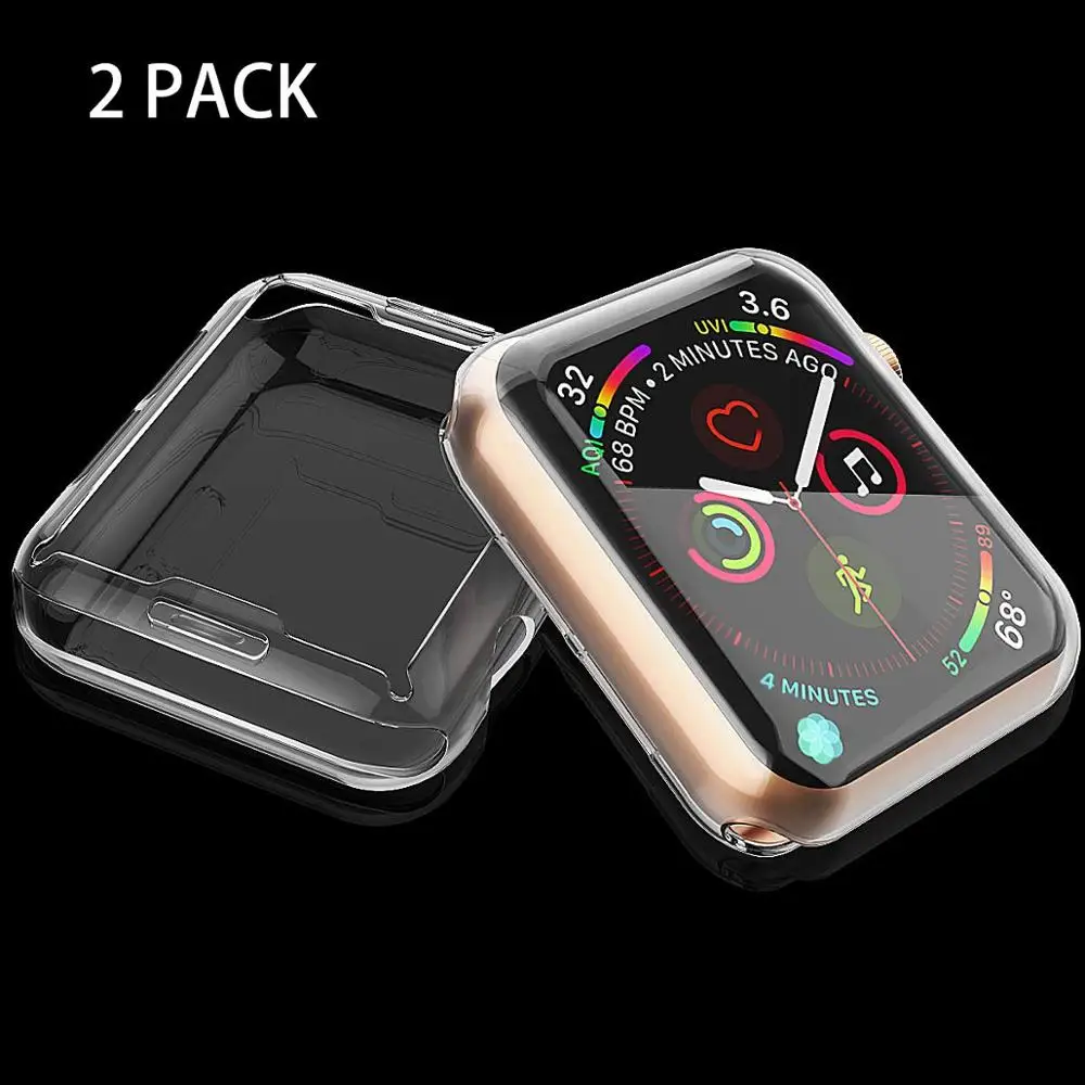 Чехол для часов Apple watch 4 3 2 1 42 мм 38 мм мягкий 360 тонкий чистый ТПУ защитный чехол s для iWatch series 4/3/2/1 44 мм 40 мм - Цвет: 2 pack