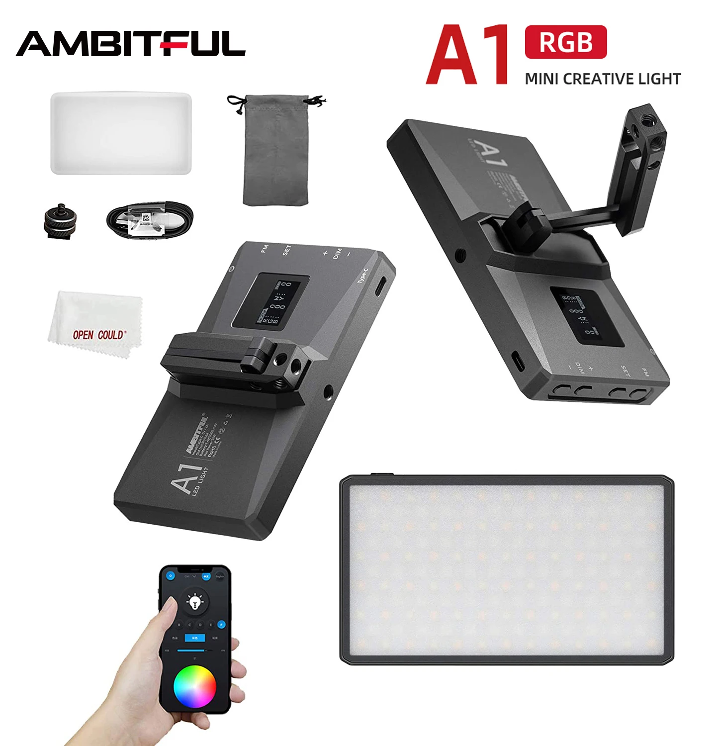 Яркий Полноцветный Светодиодный светильник AMBITFUL A1 RGB 2500K 8500K консольный кронштейн