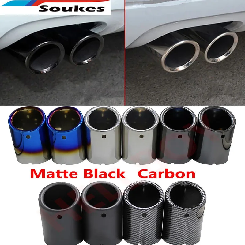 Carbon For VW Volkswagen Golf 6 7 Mk7 Polo 6r Bora Jetta Mk6 Scirocco BMW E90 E92 Car Exhaust Tip Muffler Pipe Cover Accessories