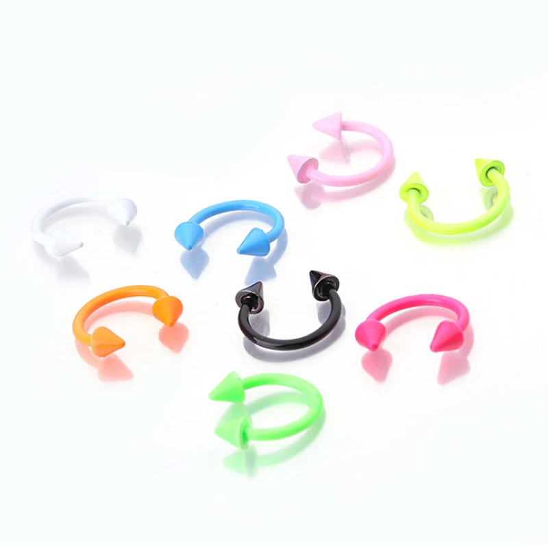 8 шт. носовых кольца из нержавеющей стали с шипом, септумом, бровью, трагусом, хеликсом, пирсингом губ и тела.