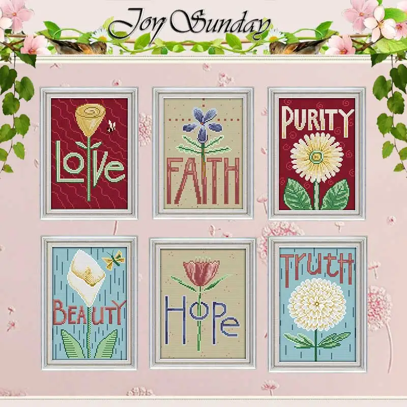 

Любовь Вера чистота красота надежда истина вышивка крестиком 11CT 14CT Набор для вышивки крестиком оптовая продажа Набор для вышивки крестиком...