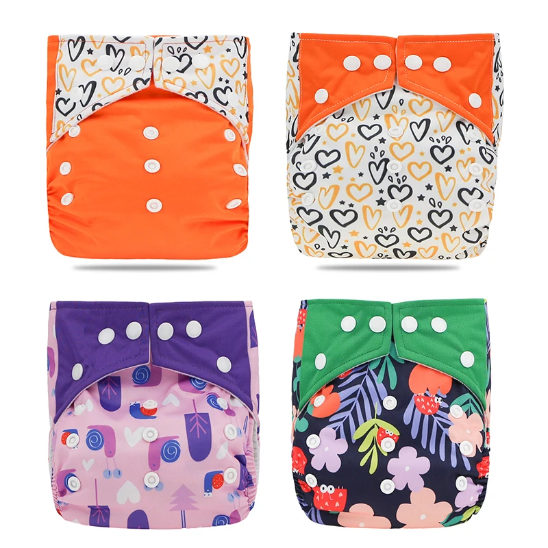 Pa&ntilde;ales de bolsillo lavables y reutilizables para beb&eacute;, cubierta ajustable con estampado, 2 unids/paquete, gran oferta-1