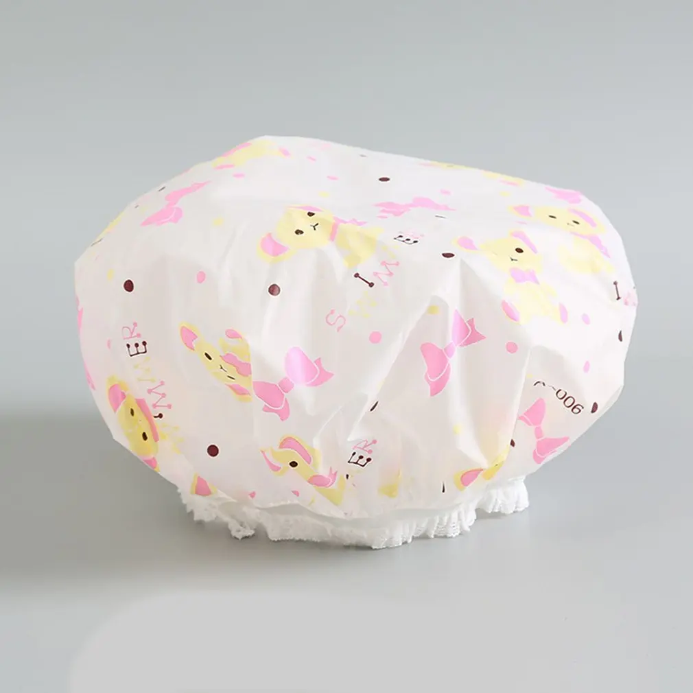 1 шт. водонепроницаемая шапочка для душа утолщенная Милая ванной одноцветная