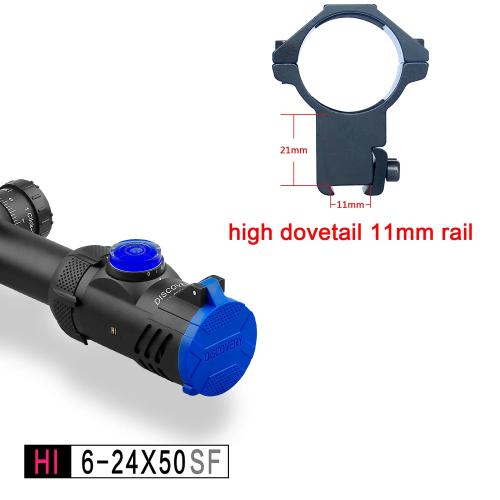 Дискавери Привет 6-24X50 SF нулевой зум ошибка боковой фокусировки прицел с HK 1/2 mil точка сетка для воздушного пистолета Охота оптический прицел - Цвет: high dovetail 11mm r