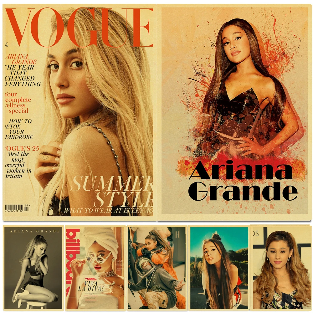 

Vintage Ariana Grande Girl Retro Canvas Painting Wall Art Nordic Posters and Prints Wall Pictures for Living Room Decoration
