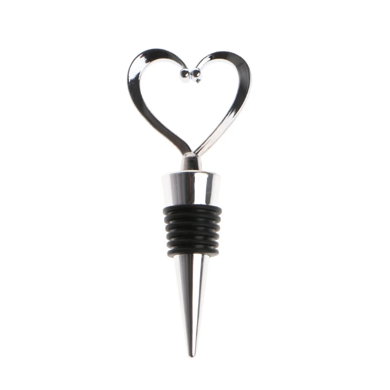 

L21A Elegant Love Heart Shaped Twist Thread Sealed Wine Bottle Stopper For Bar