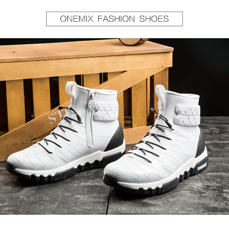 ONEMIX Warm High Top Sneaker Winter Unisex Sport Casual Running Shoes Outdoor Men Athletic Walking Shoes for Women Size 36-46