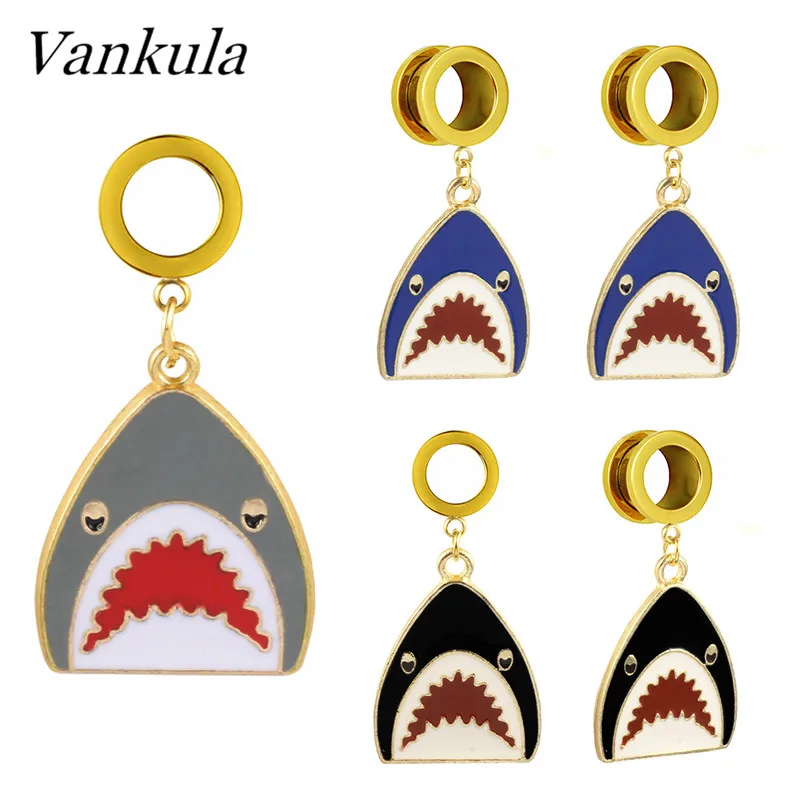 Серьги подвески Vankula из нержавеющей стали 316L женские туннели с заглушками для