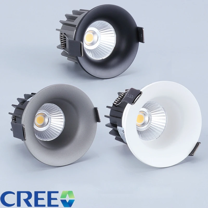 Изогнутый антибликовый потолочный светильник COB Светодиодный точечный CREE 7 Вт 10