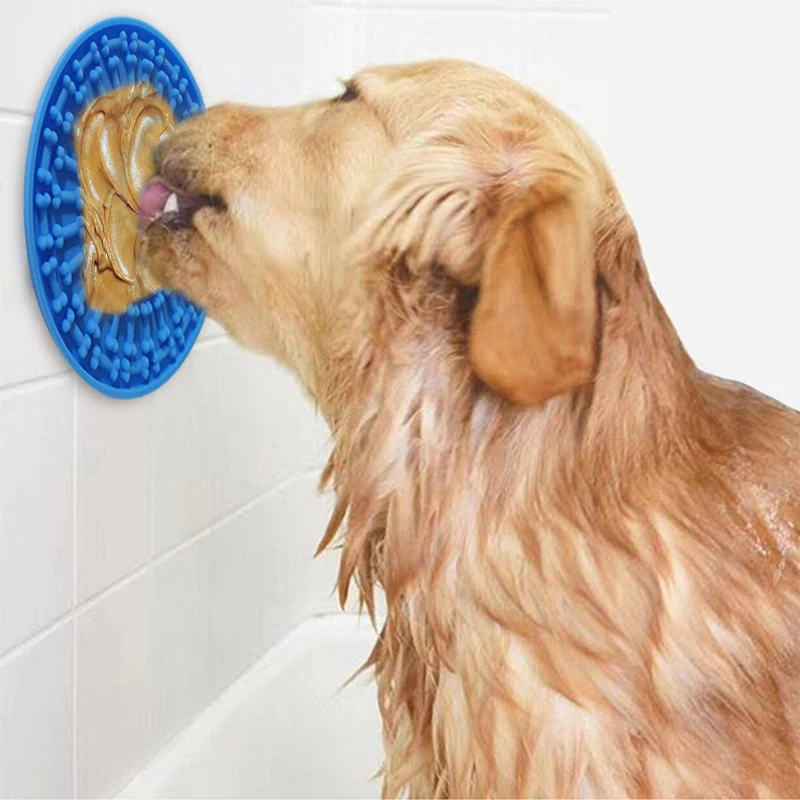 

Dog Lick Pad Dog Lick Mat Treat Distributing Mat Slow Treat Distributing Mat Suction Wall Pet Bathing Grooming Dog Training Tool