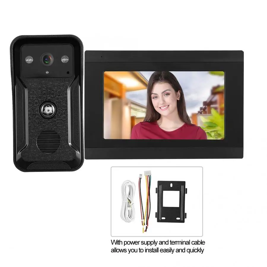 7in 1080P HD проводной Wifi видео дверной звонок приложение дистанционного ночного