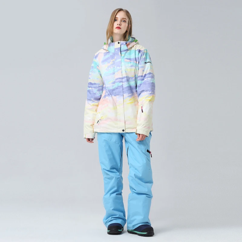 Новинка 2021 женский лыжный костюм водонепроницаемая уличная куртка для сноуборда