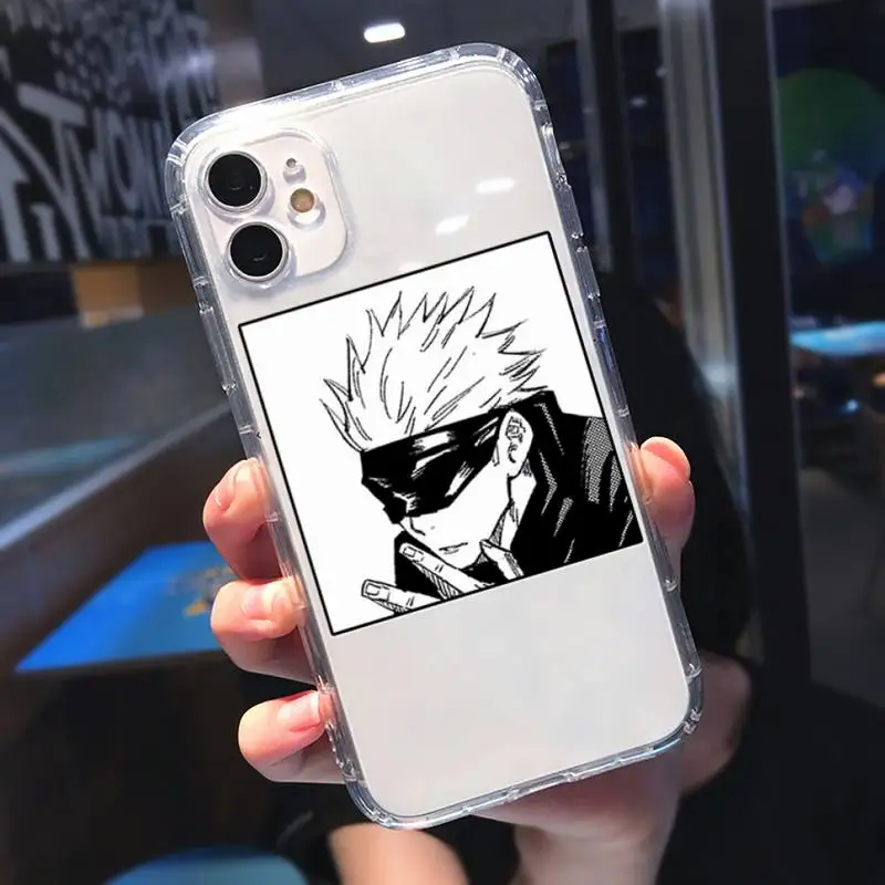 

Japanese Anime Jujutsu Kaisen Phone Case Transparent soft For iphone 5 5s 5c se 6 6s 7 8 11 12 plus mini x xs xr pro max