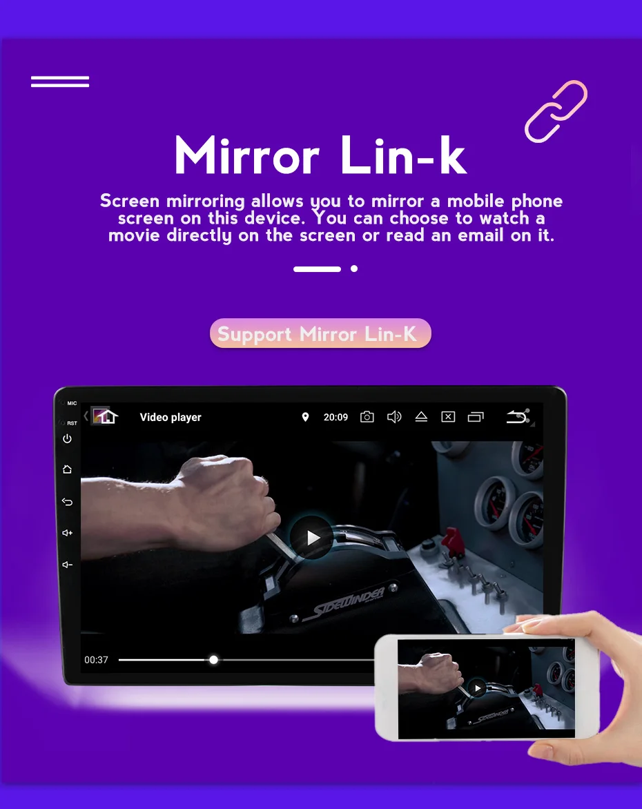 Автомобильный мультимедийный плеер на Android 11 с 9 "экраном 2 Гб ОЗУ 32 ПЗУ GPS