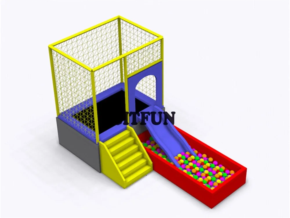 Индивидуальный миниатюрный детский комнатный батут с горкой и ямой для мячей