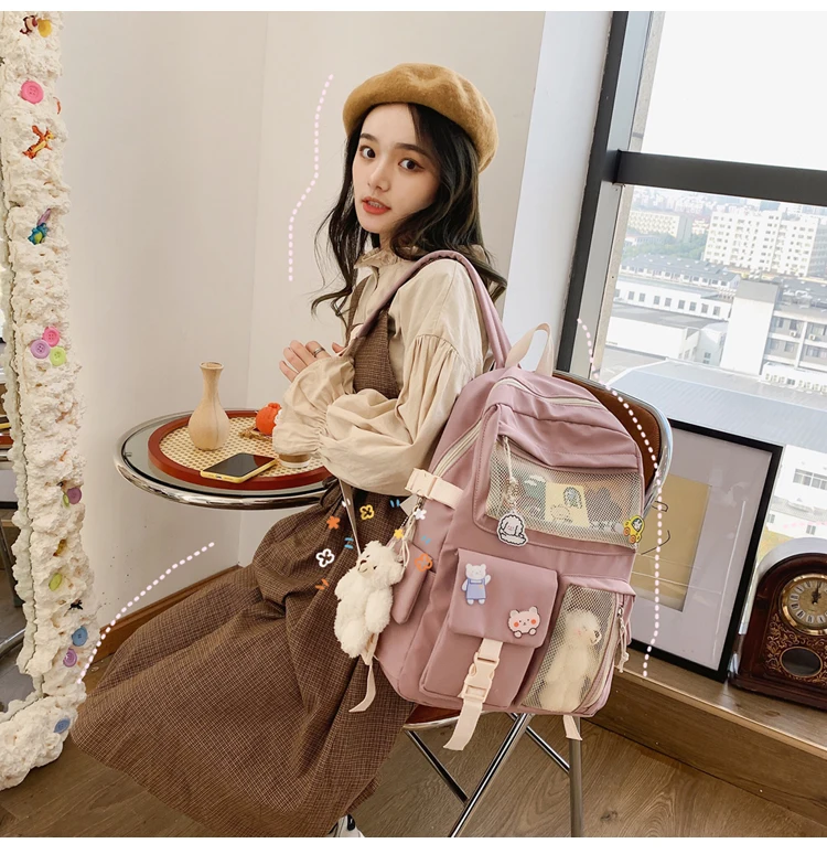 Kawaii Korea Style Large Capacity Multipocket Backpack