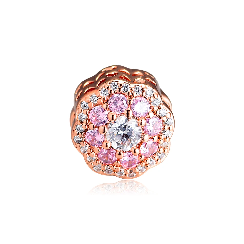 

Подвеска из серебра 925 пробы с блестящим розовым цветком