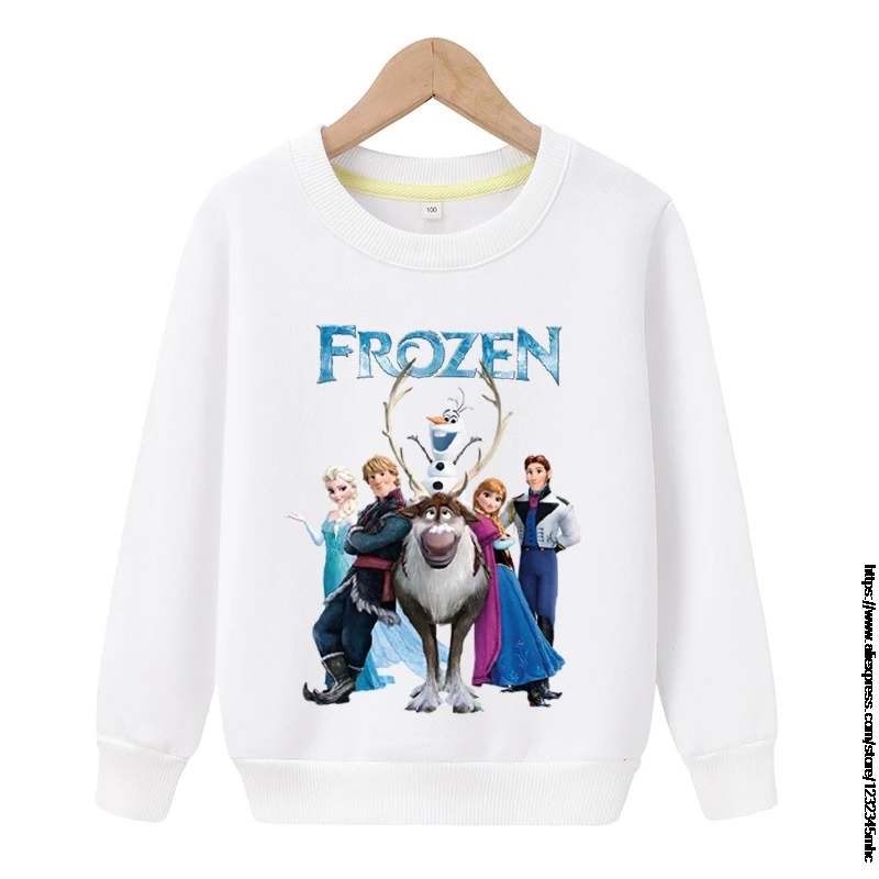 Cartoon Frozen Elsa Anna Baby Girl Hoodies Kid Sweatshirts Spring Autumn Tops Clothes Long Sleeve T Shirt Girls Costume Clothing | Детская