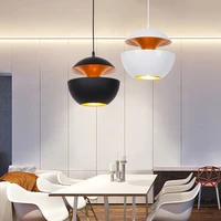 nordic style pendant lamp led aluminum dining room modern minimalist bar table creative e27 blackwhite decor luminaire light