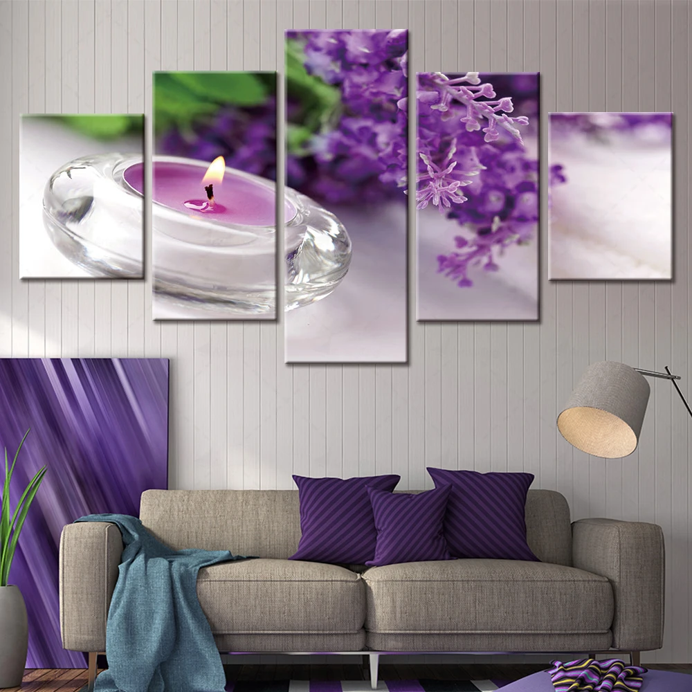 

Artsailing Health Salon Decorative Purple Fragrance Posters HD Beauty Shop Wall Hanging Canvas Wall Mural Club Artwork No Frame