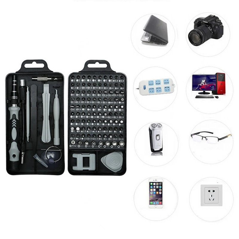 115 в 1 отвертка Набор отверток инструментов для ремонта с переносной чехол