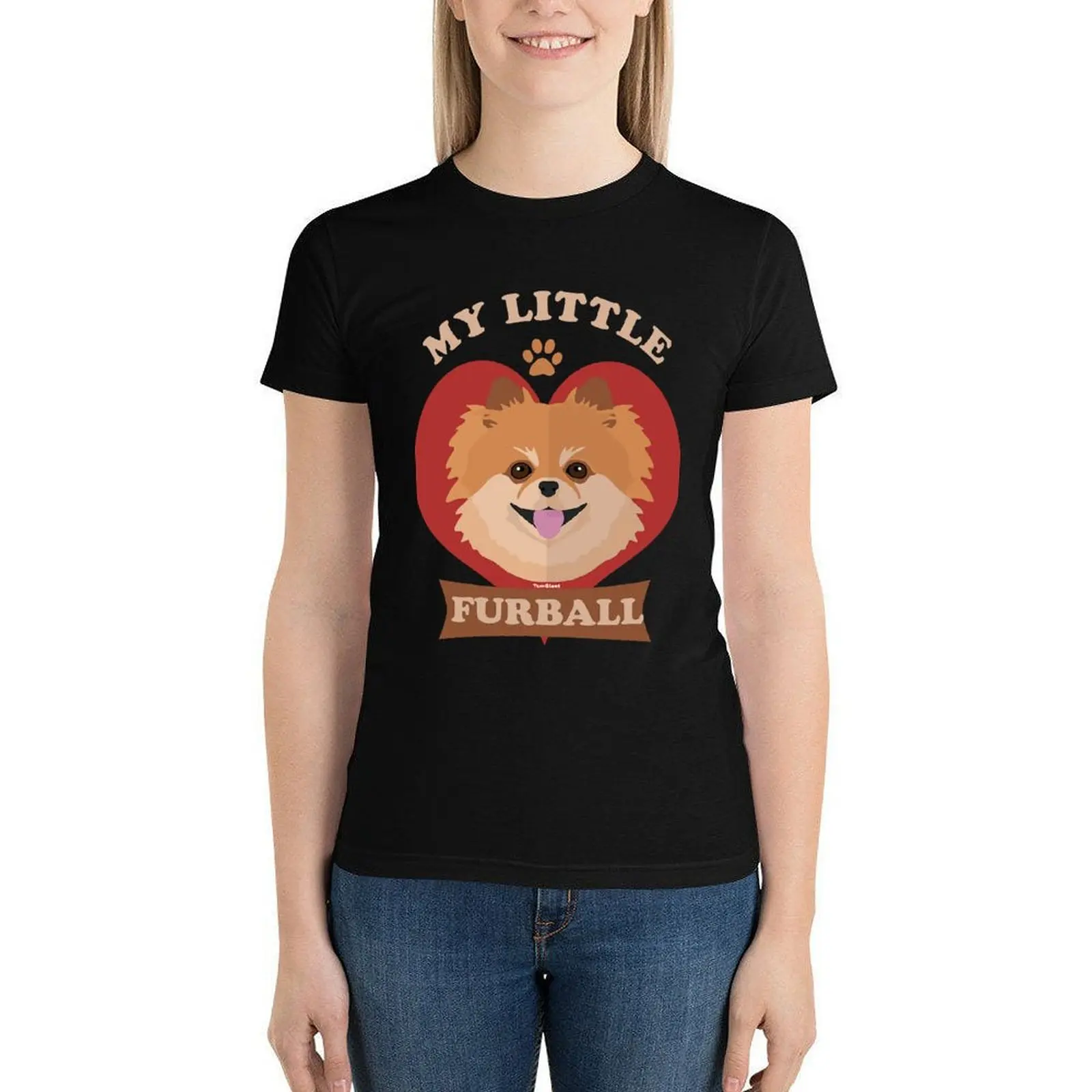 

Pomeranian Tee Shirt 100 Cotton Pattern Ladies T Shirt O Neck Kawaii Short Sleeve Summer T-Shirt Large Size