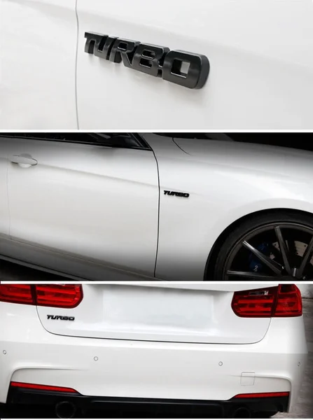 

TURBO Metal Car Sticker Badge Adhesive Auto Decal Tailgate Emblem Silver/Black/Red Available
