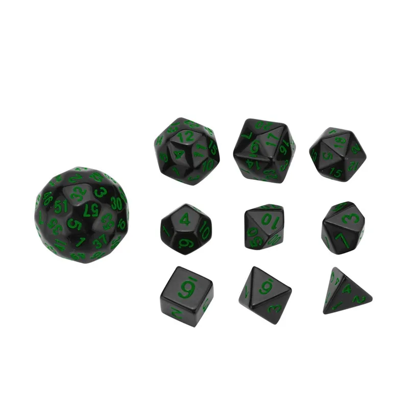 10 шт. Набор Игральных кубиков с 60 гранями dados poliedricos fun Вечерние игры polyhedron D60 многогранные акриловые кости dados de rpg 30A20