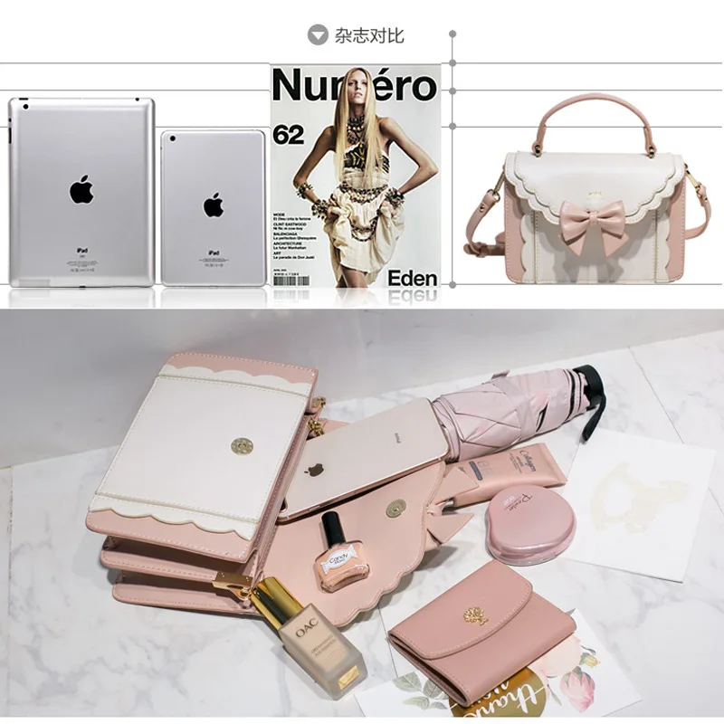 Японские модные милые сумки через плечо с бантом Женская милая сумочка от