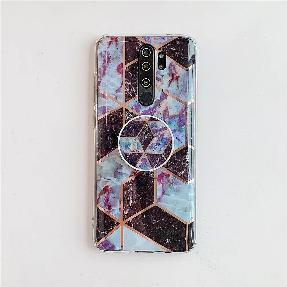 Plating Splice Geometric Marble Phone Cases For Funda Xiaomi Redmi Note 7 8 6 5 Pro Case Cover Silicone Soft TPU Back Shell | Мобильные