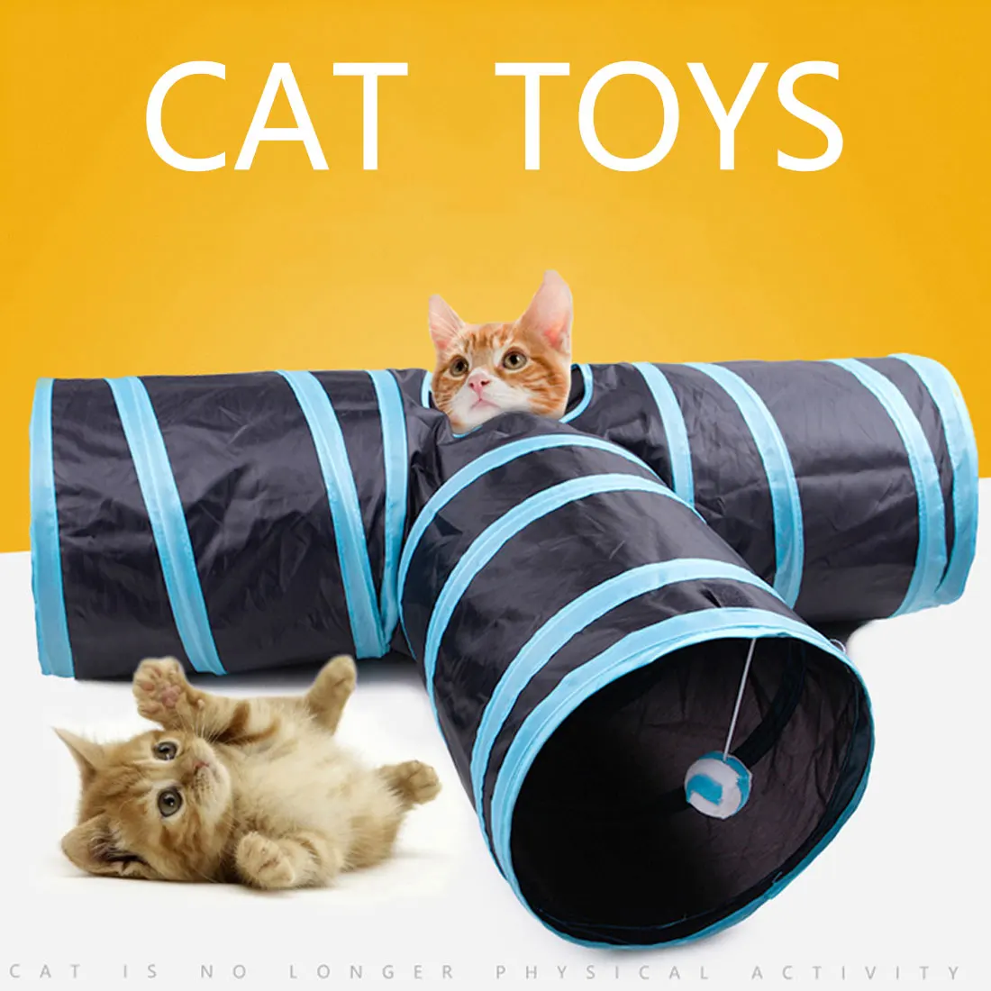 

3 Holes Foldable Кошка Collapsible Cat Tunnel Tube Kitty Tunnel Bored Cat Pet Toys Peek Hole Toy Cat Puppy Kitty Kitten Rabbit