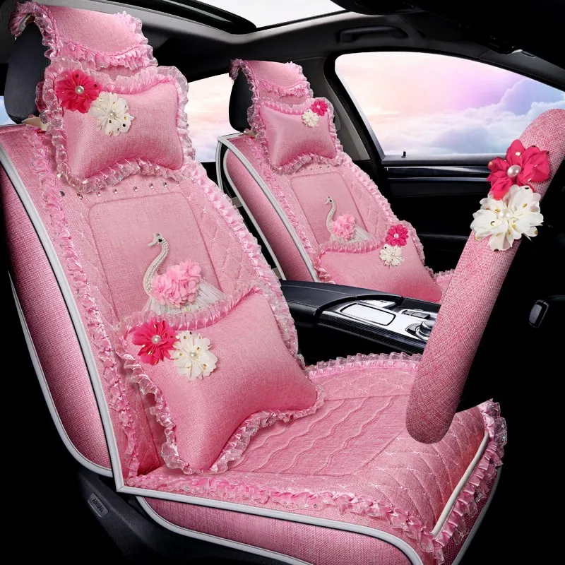 Девичий милый розовый стиль универсальный чехол для автомобильного сиденья bmw mini