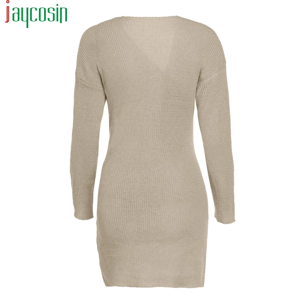 Женский свитер оверсайз с v-образным вырезом Повседневный пуловер узелком и