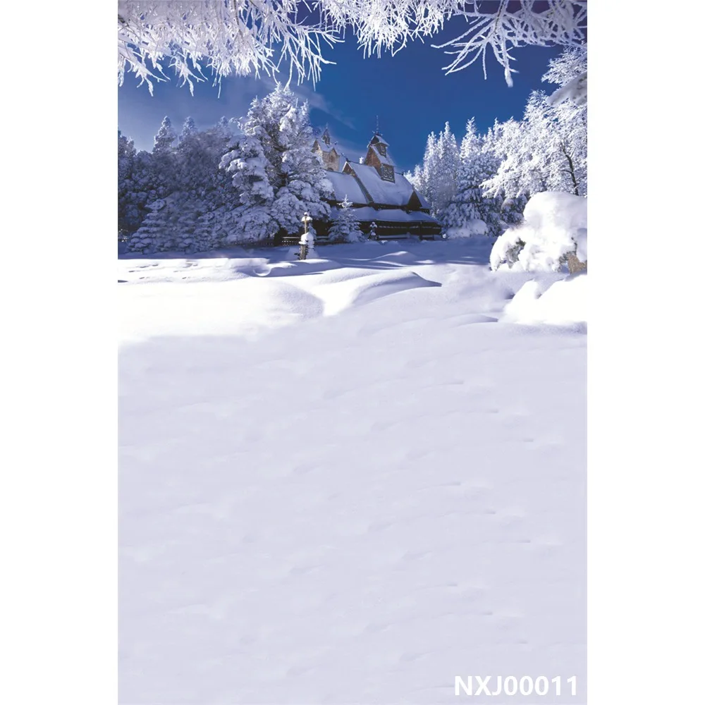 NXJ00011 Laeacco Fantasy зима снег сосны живописные Детские фотографии фоны Индивидуальные фотографии для фотостудии - Цвет: NXJ00011