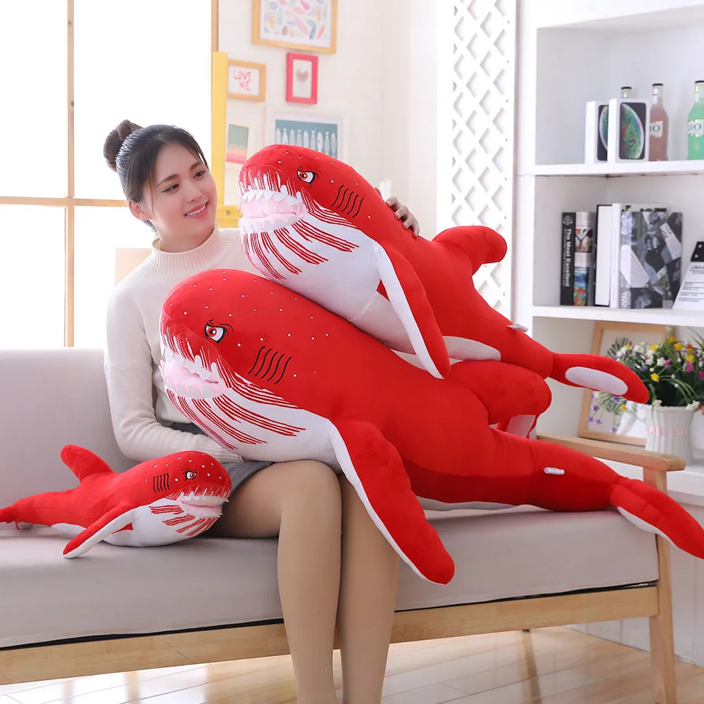 

60/100 / 135cm shark doll plush toy simulation cartoon animal doll software big shark pillow cushion children's toy birthday gif