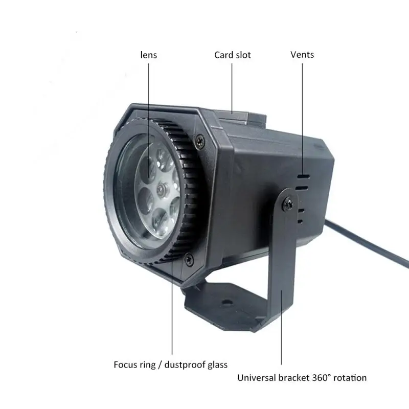 Светодиодный светильник с рождественским узором для улицы цветной светодиодный