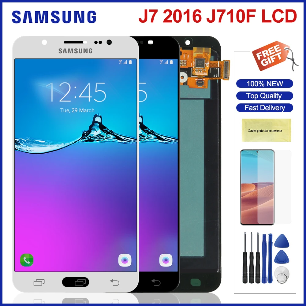 5 &quotоригинальный J710 ЖК-дисплей для Samsung Galaxy J7 2016 сенсорный дигитайзер Замена J710F