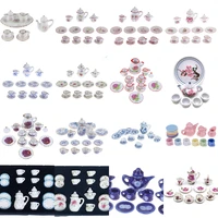 1set ceramic scale 112 doll house miniature porcelain tea cup set tableware kitchen dollhouse teapot diy toys
