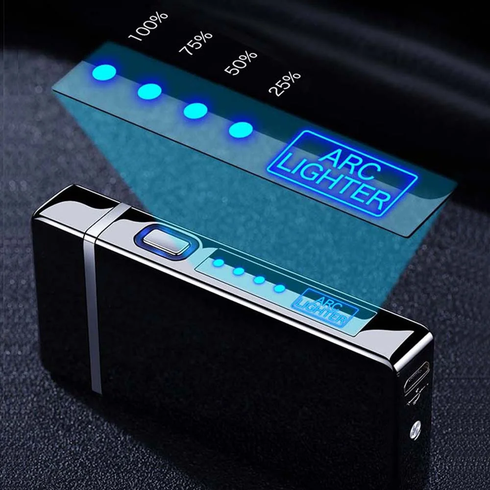 Двухрядная дуговая электрическая зажигалка с подключением к USB из металла