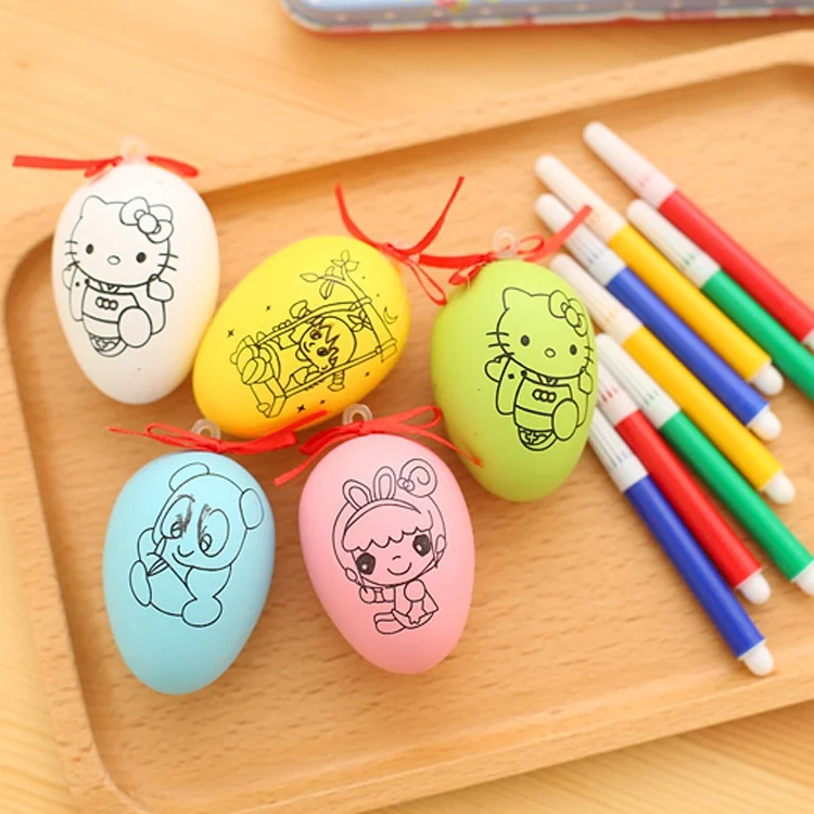 

YANUO Kids Craft DIY Kids Creative Coloring Puzzles Guess Eggs Hand Coloring Children Toys
