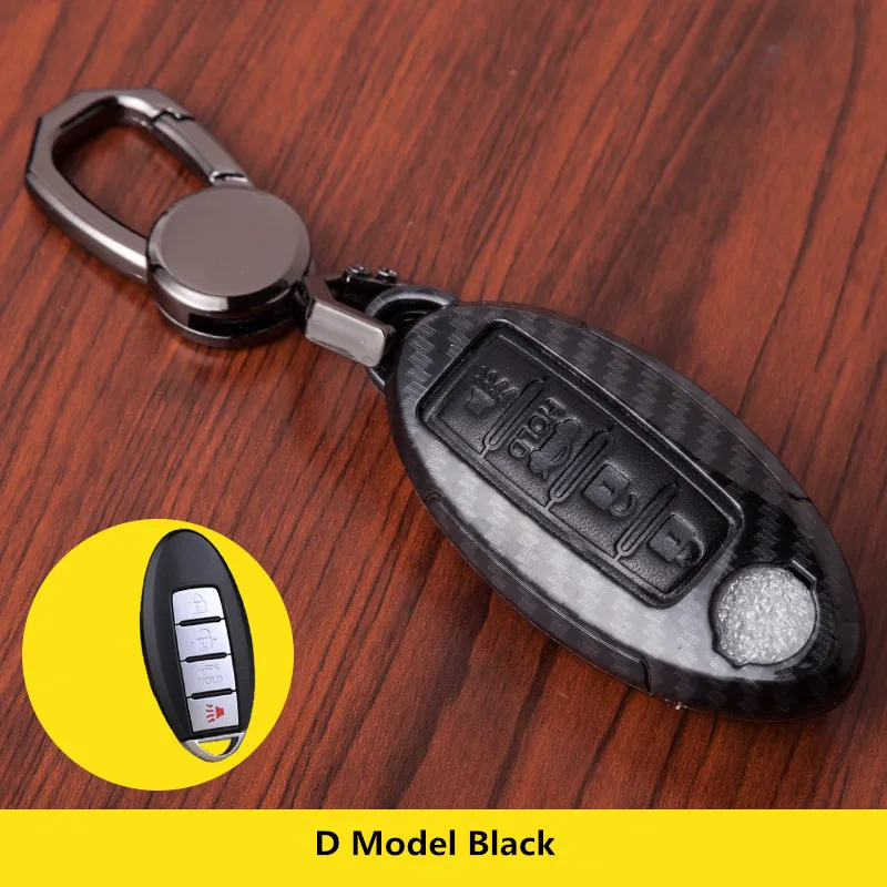 Кожаный чехол для ключа из углеродного волокна Nissan Versa Maxima Altima Rogue Armada Sentra Murano Infiniti