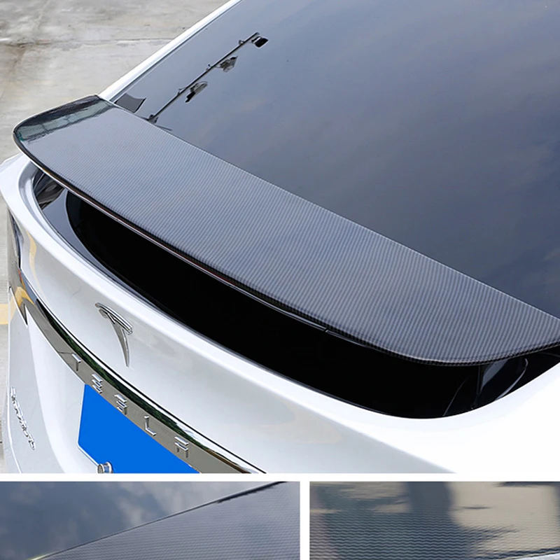 Глянцевый черный Задний спойлер из 100% натурального углеродного волокна крыло