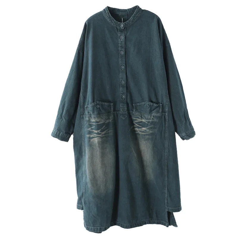 Осенне-зимнее женское платье большого размера свободное Повседневное 2019 новое