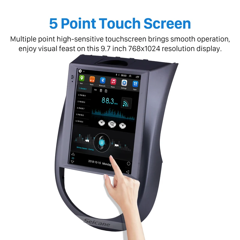 Автомобильный радиоприемник с навигацией Seicane Android 9 1 GPS для Kia Soul 2015 7 дюйма HD 768*1024