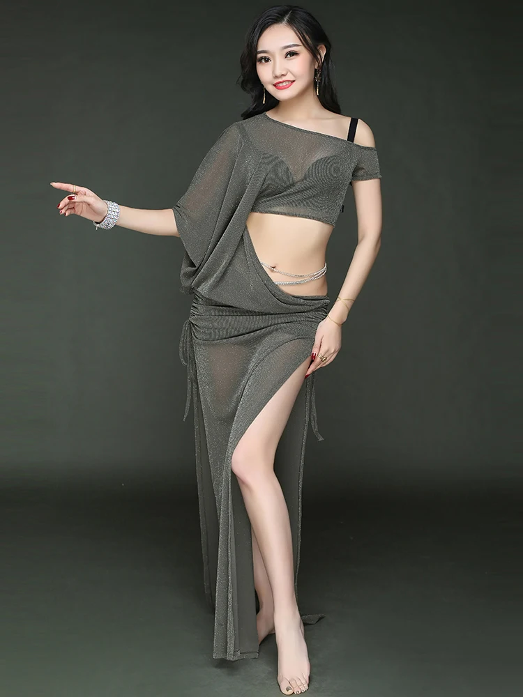 Новый костюм для танца живота yar с короткими рукавами одежда длинное платье