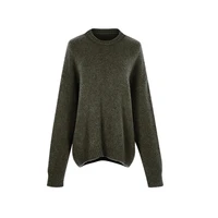 autumn and winter women clothing wool round neck thick needle large sweater lazy wind knit sweater top casual sweater pullover